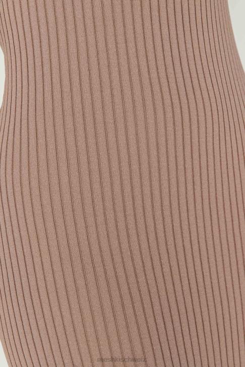 Meshki Avalon rückenfreies Strick-Midikleid Taupe Kleidung 060V350