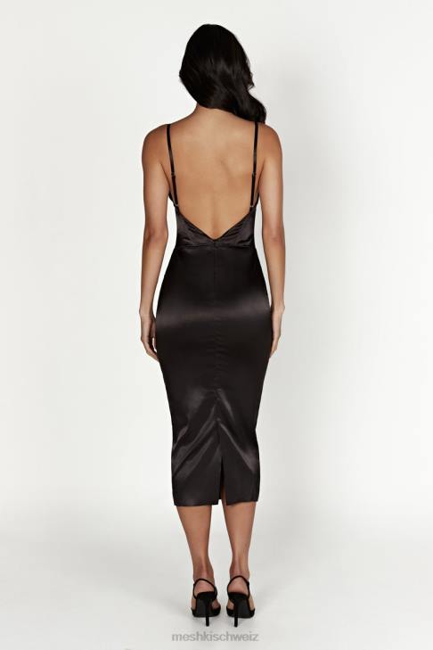 Meshki Brie-Korsett-Midikleid Schwarz Kleidung 060V644
