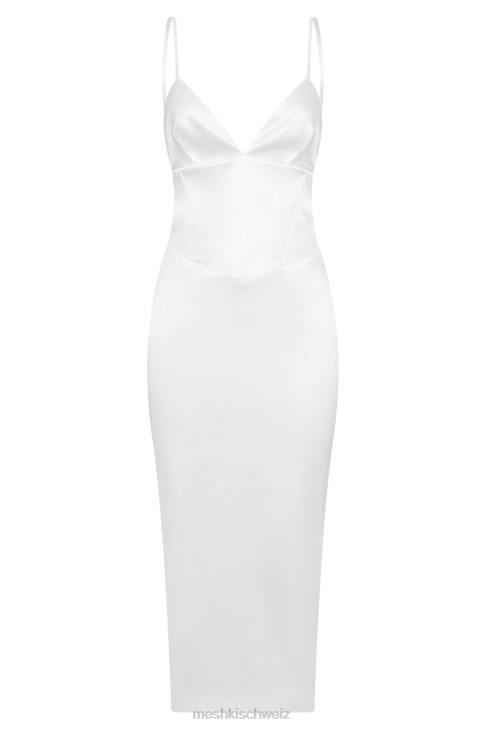 Meshki Brie-Korsett-Midikleid Weiß Kleidung 060V663