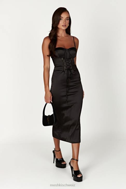Meshki Camelia Korsett-Midikleid Schwarz Kleidung 060V601