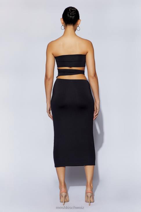 Meshki Cassandra Midikleid mit Cut-out Schwarz Kleidung 060V697