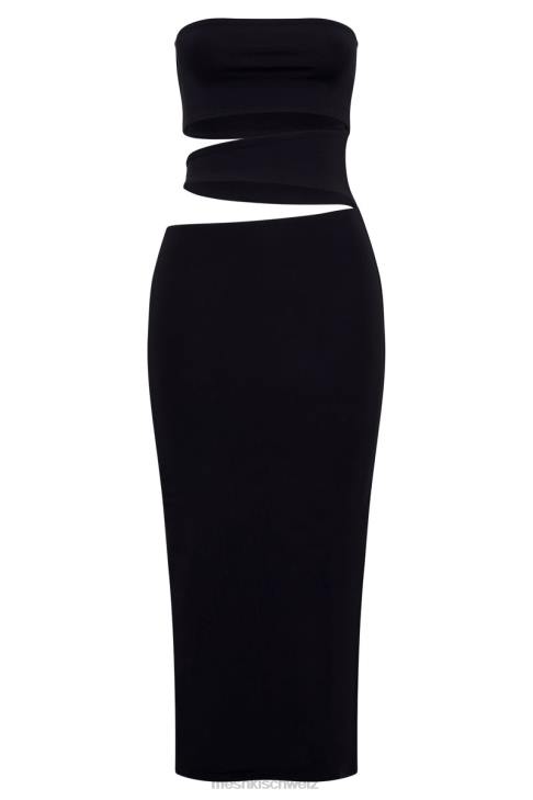 Meshki Cassandra Midikleid mit Cut-out Schwarz Kleidung 060V697