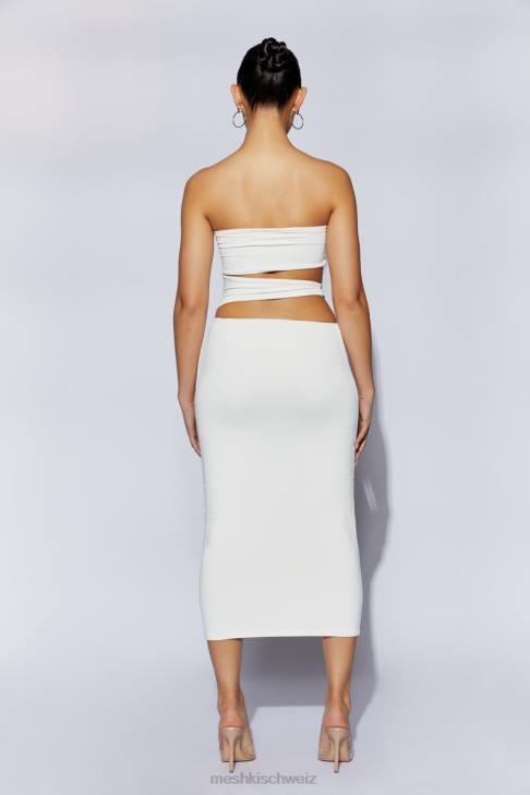 Meshki Cassandra Midikleid mit Cut-out Weiß Kleidung 060V699