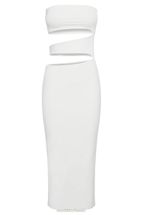 Meshki Cassandra Midikleid mit Cut-out Weiß Kleidung 060V699