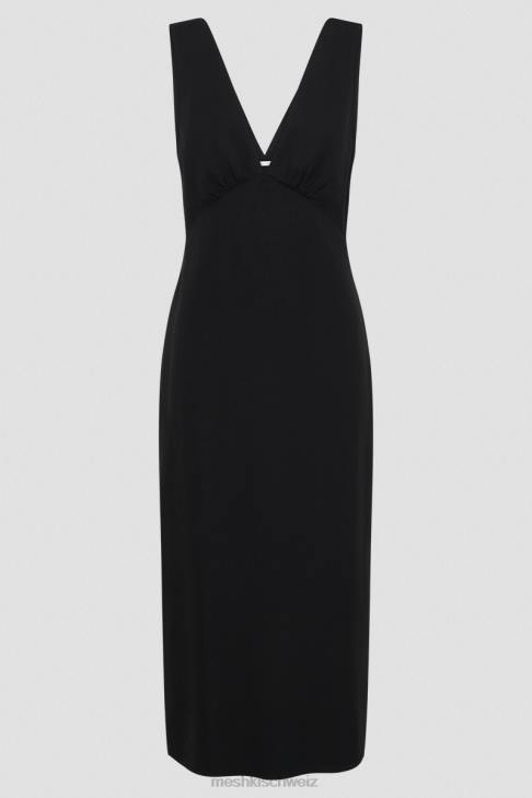 Meshki Elspeth Leinen-Midikleid Schwarz Kleidung 060V403