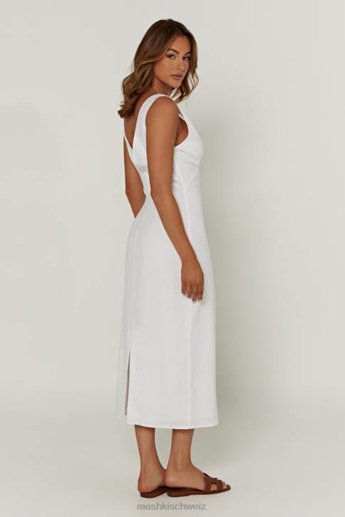 Meshki Elspeth Leinen-Midikleid Weiß Kleidung 060V332