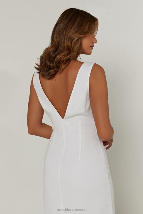 Meshki Elspeth Leinen-Midikleid Weiß Kleidung 060V332