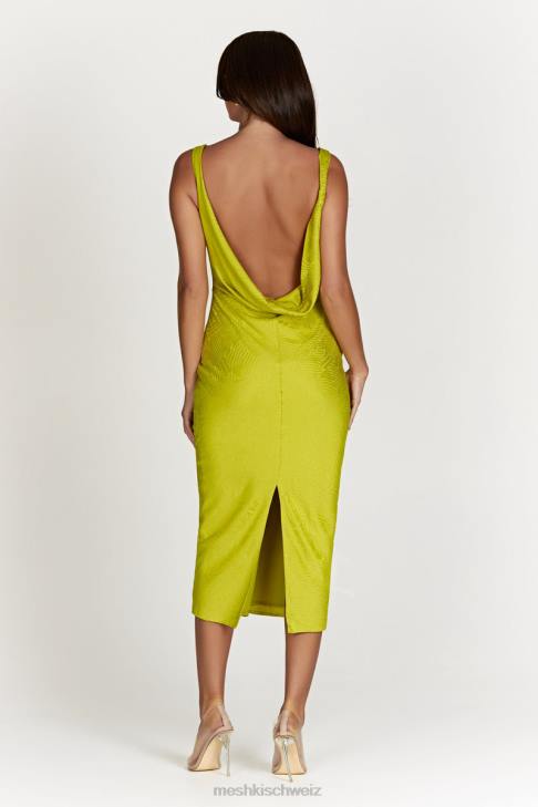 Meshki Fallon-Midikleid mit Wasserfallausschnitt Chartreuse Kleidung 060V624