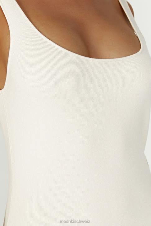Meshki Janie rückenfreies Strick-Midikleid Creme Kleidung 060V291