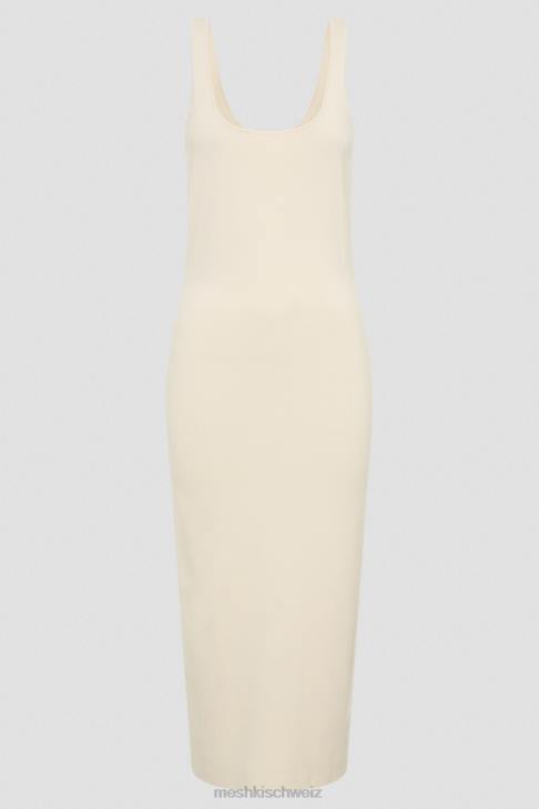 Meshki Janie rückenfreies Strick-Midikleid Creme Kleidung 060V291