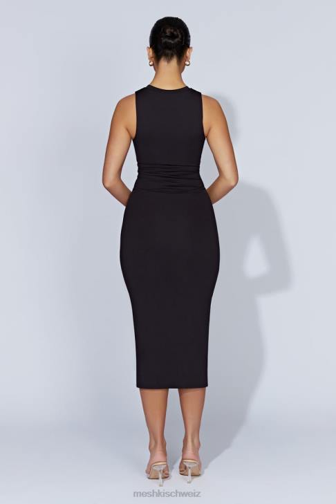 Meshki Jill ärmelloses Tank-Midikleid Schwarz Kleidung 060V467