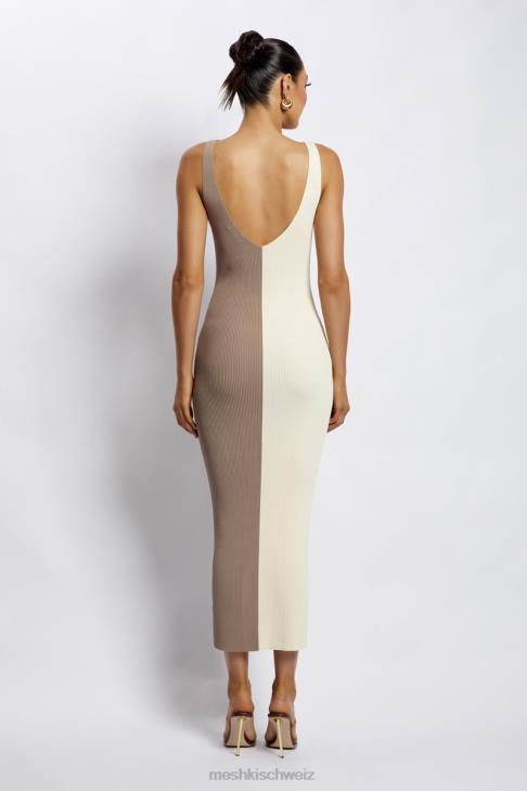 Meshki Jodie zweifarbiges Midikleid mit V-Ausschnitt mehrfarbig Kleidung 060V750