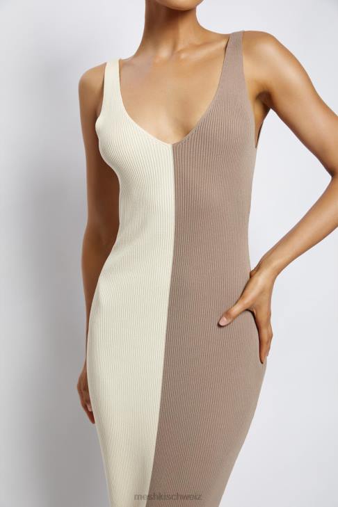 Meshki Jodie zweifarbiges Midikleid mit V-Ausschnitt mehrfarbig Kleidung 060V750