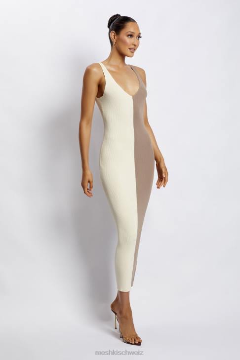 Meshki Jodie zweifarbiges Midikleid mit V-Ausschnitt mehrfarbig Kleidung 060V750