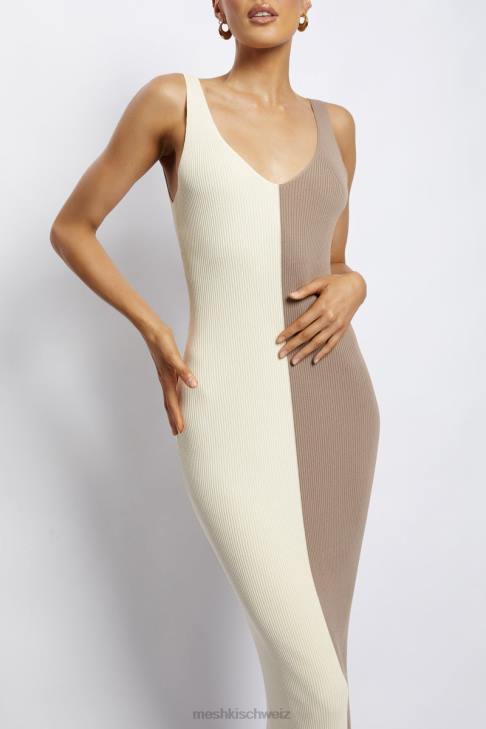Meshki Jodie zweifarbiges Midikleid mit V-Ausschnitt mehrfarbig Kleidung 060V750