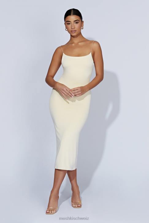 Meshki Lexia U-Ausschnitt Midikleid mit tiefem Ausschnitt Creme Kleidung 060V577