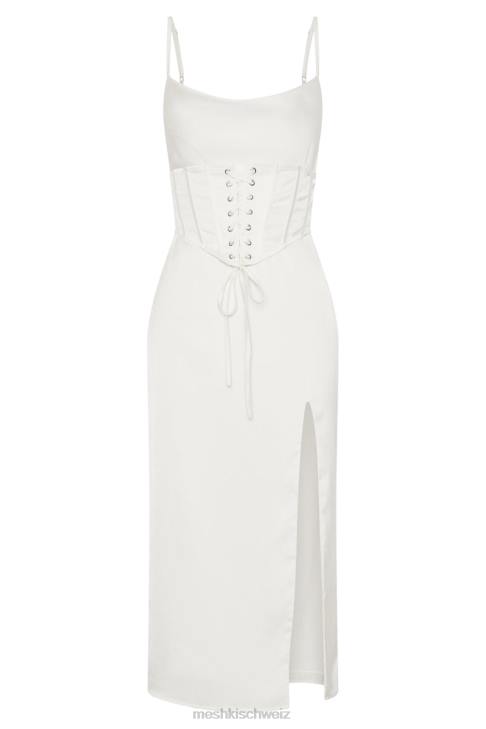 Meshki Lucy Cowl Midikleid mit Korsett Weiß Kleidung 060V517