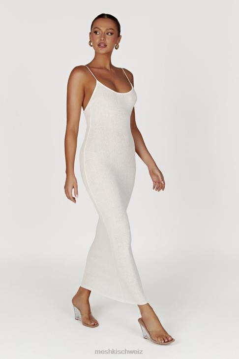 Meshki Magnolien-Strick-Midikleid Elfenbein Kleidung 060V560