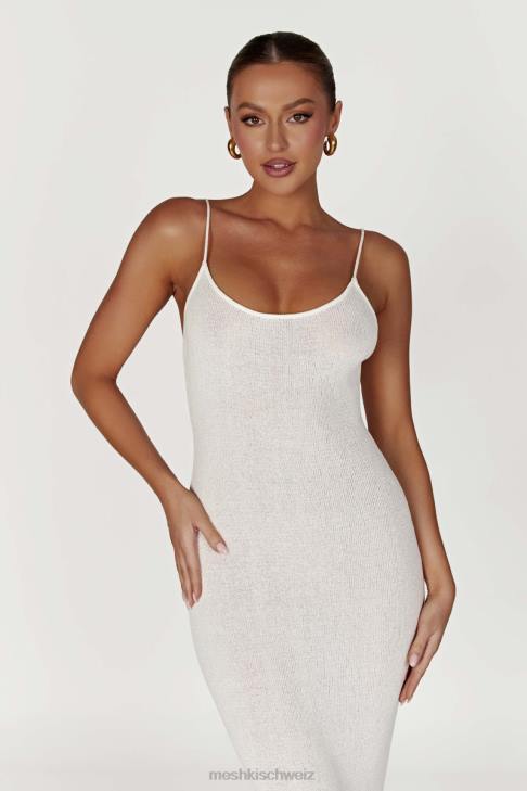 Meshki Magnolien-Strick-Midikleid Elfenbein Kleidung 060V560