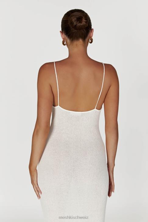 Meshki Magnolien-Strick-Midikleid Elfenbein Kleidung 060V560