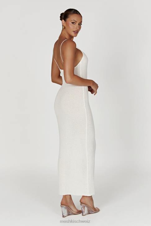 Meshki Magnolien-Strick-Midikleid Elfenbein Kleidung 060V560