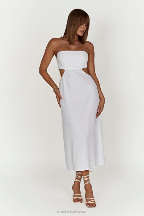 Meshki Marlow-Leinen-Midikleid Weiß Kleidung 060V564