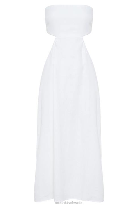 Meshki Marlow-Leinen-Midikleid Weiß Kleidung 060V564