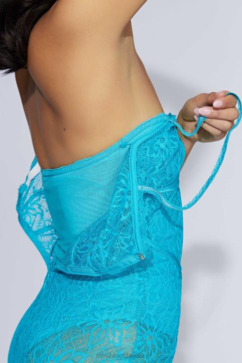 Meshki Mathilde Spitzenkorsett-Midikleid Aquamarin Kleidung 060V651