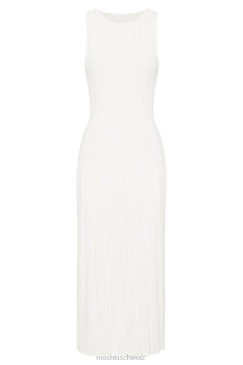 Meshki Midikleid mit Schlüssellochmuster und Aspen-Rücken Weiß Kleidung 060V440