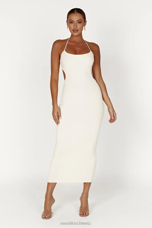 Meshki Morgan Neckholder-Strick-Midikleid Creme Kleidung 060V401