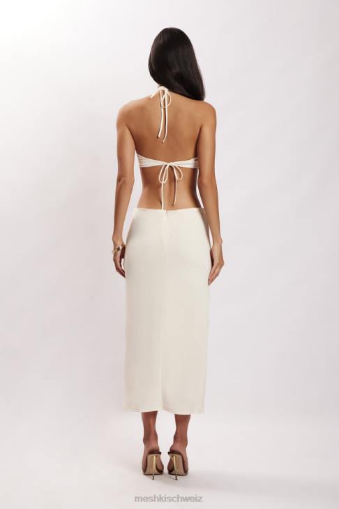 Meshki Natalie Neckholder-Midikleid mit Cut-Outs Knochen Kleidung 060V720