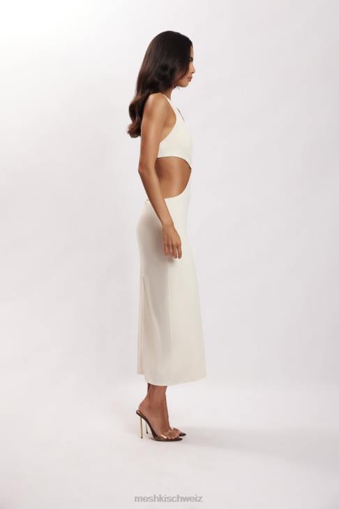 Meshki Natalie Neckholder-Midikleid mit Cut-Outs Knochen Kleidung 060V720