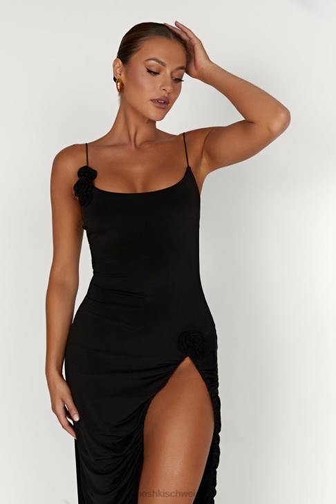 Meshki Nevaeh Rose Midikleid Schwarz Kleidung 060V219