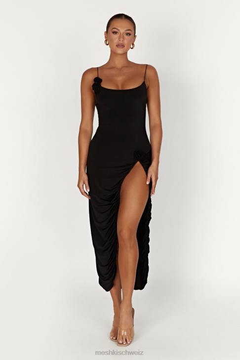 Meshki Nevaeh Rose Midikleid Schwarz Kleidung 060V219