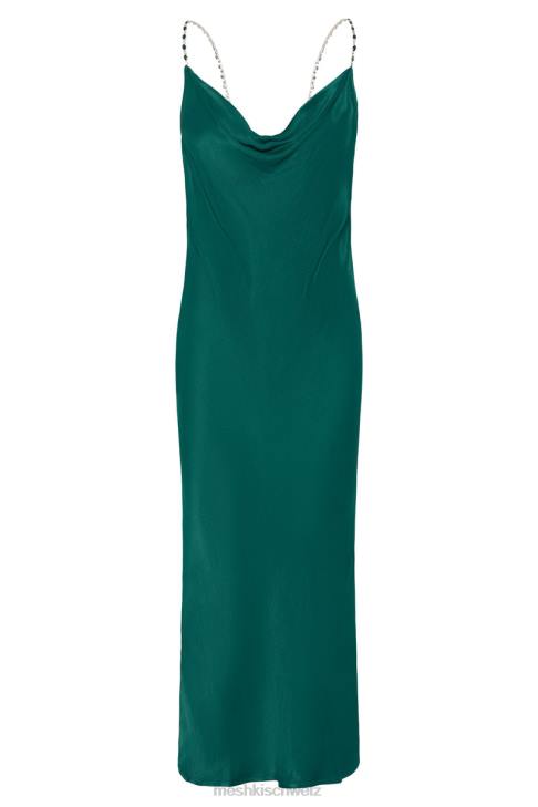 Meshki Rasta-Midikleid mit Wasserfallausschnitt und Strassträgern Smaragd Kleidung 060V516