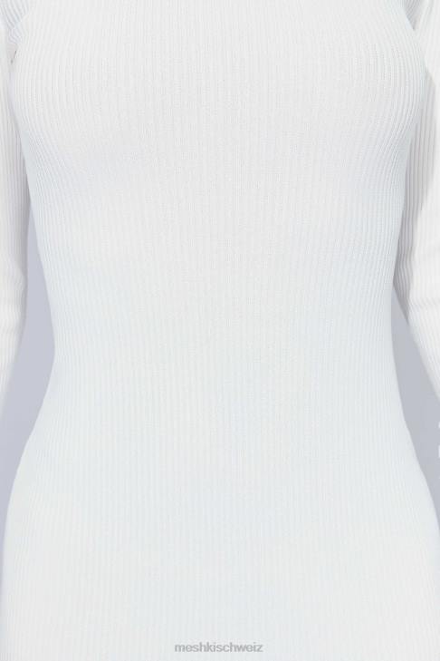 Meshki Rowen Langarm-Midikleid Weiß Kleidung 060V425
