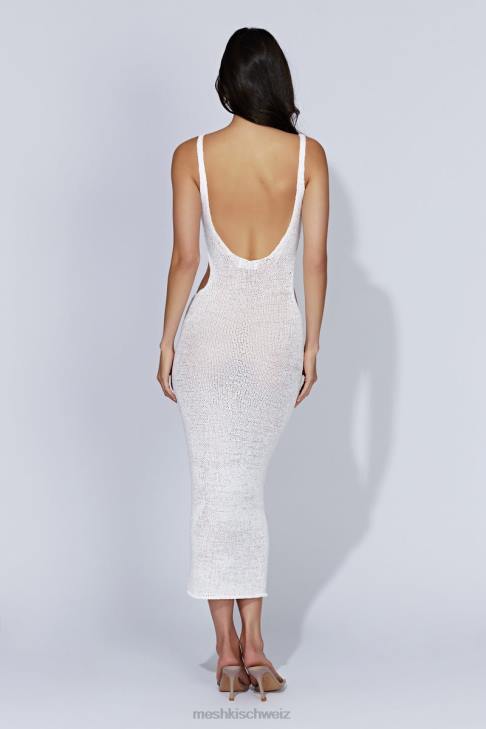 Meshki Shae Strick-Midikleid mit U-Ausschnitt Weiß Kleidung 060V274