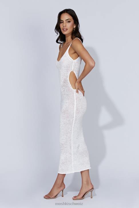 Meshki Shae Strick-Midikleid mit U-Ausschnitt Weiß Kleidung 060V274