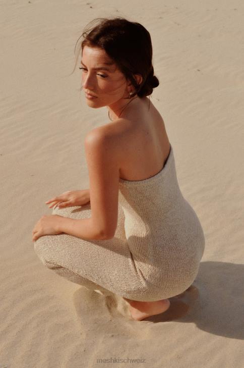 Meshki Trägerloses Midikleid aus Bandgarn von Friya Weizen Kleidung 060V566