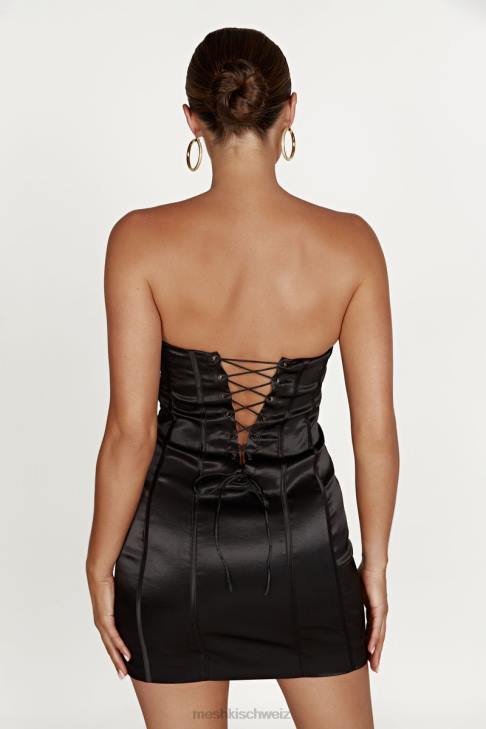 Meshki Amaya-Minikleid mit Schnürkorsett Schwarz Kleidung 060V604