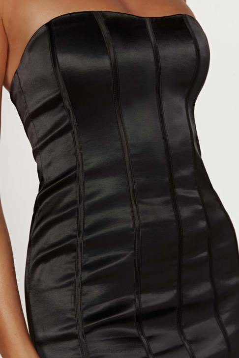 Meshki Amaya-Minikleid mit Schnürkorsett Schwarz Kleidung 060V604