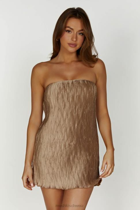 Meshki Athena Plisse Mini-Etuikleid Bronze Kleidung 060V239