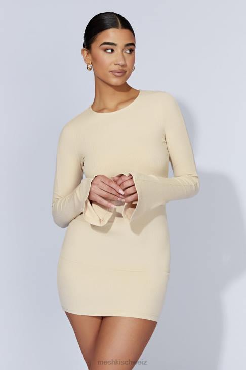 Meshki Bayley Minikleid mit ausgestellten Ärmeln Creme Kleidung 060V554