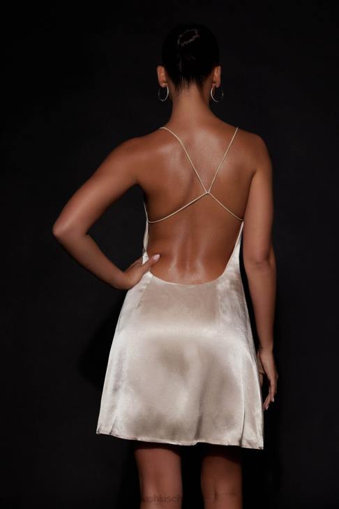 Meshki Briah-Seil-Minikleid mit Diamantbesatz Sekt Kleidung 060V679