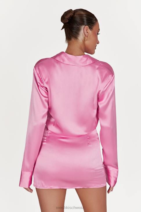 Meshki Brielle-Satin-Hemdkleid Kaugummirosa Kleidung 060V599