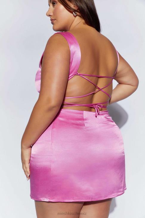 Meshki Carina Mini-Slipkleid mit Binderücken Rosa Kleidung 060V448
