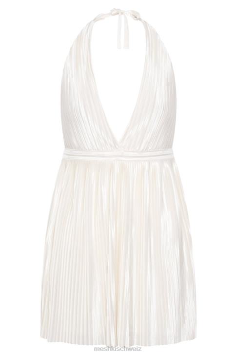 Meshki Darya plissiertes Mini-Neckholder-Kleid Weizen Kleidung 060V665