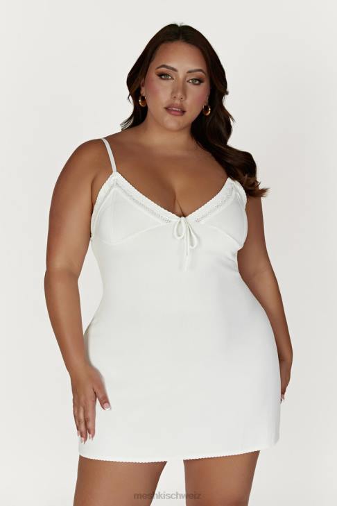 Meshki Ellis Pointelle-Strick-Minikleid Weiß Kleidung 060V247