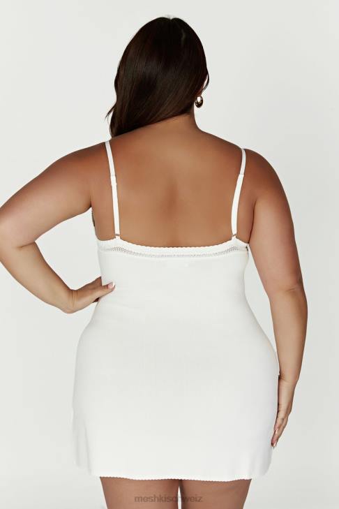 Meshki Ellis Pointelle-Strick-Minikleid Weiß Kleidung 060V247