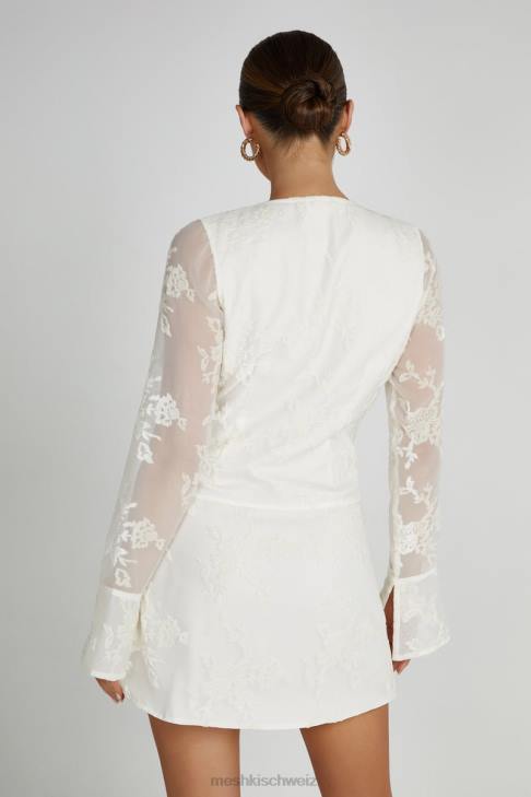Meshki Emory Burnout-Samtkleid Weiß Kleidung 060V270